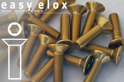 Aluminium Bolts | Gold | M6 | ~DIN 7991 | Countersunk M6x25