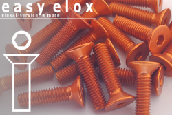 Aluminium Bolts | Orange | M6 | ~DIN 7991 | Countersunk M6x25