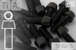 Titanium Bolts | Black | M4 | DIN 912 | Gr.5 | Tapered Head
