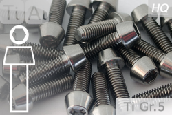 Titanschrauben | Silber | M8 | DIN 912 | Gr.5 | konischer Kopf