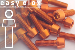 Aluminium Bolts | Orange | M6 | DIN 912 | Taper Head