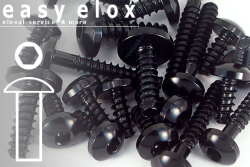 Alu Blechschrauben | Schwarz | ST6.3 | ~DIN 7981 | Linsenkopf | Innensechskant ST6.3x20