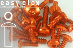 Alu Blechschrauben | Orange | ST6.3 | ~DIN 7981 | Linsenkopf | Innensechskant