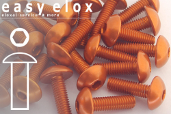 Aluminium Bolts | Orange | M3 | ISO 7380 | Button Head M3x15