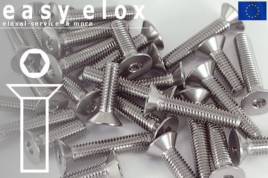 M3-M6 Aluminium Schraube Senkkopfschrauben Senkkopf Innensechskant Alu Eloxiert M3-M6 Aluminium Schraube Senkkopfschrauben Senkkopf Innensechskant Alu Eloxiert