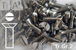 Titanschrauben | Silber | M2 | DIN 963 | Gr.2 | Senkkopf | Schlitz M2x6