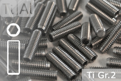 Titan Gewindestifte | Silber | M3 | DIN 913 | Gr.2 M3x10