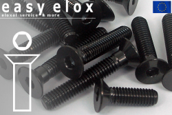 Edelstahlschrauben | Schwarz | M8 | DIN 7991 | Senkkopf