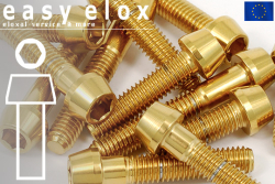 Stainless Steel Bolts | Gold | M5 | DIN 912 | Tapered Head | Allen Key