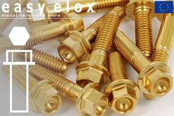 Stainless Steel Bolts | Gold  M5 | ~DIN 6921 | Hex Flange