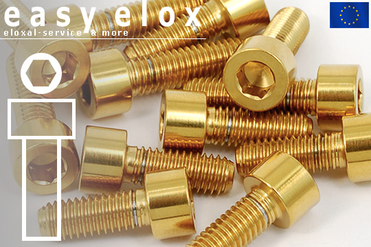 Stainless Steel Botls | Gold | M6 | Cap Head | DIN 912