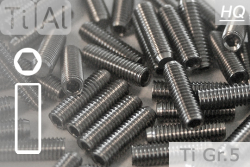 Titan Gewindestifte | Silber | M3 | DIN 913 | Gr.5 M3x10