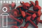 Aluminium Bolts | Red | M8 | ~ISO 7380 | Button Head