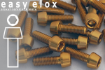 Aluminium Bolts | Gold | M5 | DIN 912 | Taper Head | Allen Key | M5x10