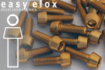Alu Schrauben | Gold | M5 | DIN 912 | konischer Kopf | ISK | M5x30