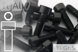 Titanschrauben | Schwarz | M2 | DIN 912 | Gr.5 | Zylinderkopf M2x8