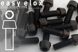 Aluminium Bolts | Black | M6 | DIN 912 | Taper Head | Allen Key | M6x35