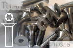 Titanschrauben | Silber | M3 | ISO 14581 | Gr.5 | Senkkopf | Innensechsrund M3x20