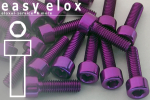 Alu Schrauben | Violett | M8 | DIN 912 | Zylinderkopf M8x35