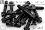 Titanium Bolts | Black | M10x1.25 | ~EN 1665 | Gr.5 | Hex Flange M10x1.25x25