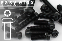 Aluminium Bolts | Black | M5 | DIN 912 | Taper Head | Hexalobular M5x25