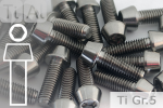 Titanium Bolts | Silver | M10 | DIN 912 | Gr.5 | Tapered Head | Allen Key M10x1.25x60