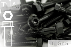 M5 Titanium Bolts Black ~DIN 6921 / ~EN 1665 Grade 5 Hexagon Head Flanged and Allen Key