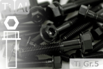M5 Titanium Bolts Black ~DIN 6921 / ~EN 1665 Grade 5 Hexagon Head Flanged and Allen Key