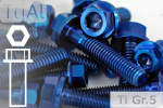 M10 Titanium Bolts Blue DIN ~6921 / ~EN 1665 Grade 5...