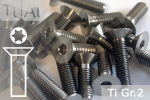 M1.6 Titanium Bolts Silver / Natural ISO 14581 Grade 2 Countersunk Hexalobular
