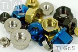 Titanium | Hex Flange Nuts | ~DIN 6923 | Gr.5 M12x1.25 Black
