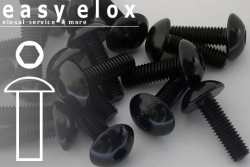 Aluminium Bolts | Black | M6 | ~ISO 7380 | Button Head M6x35