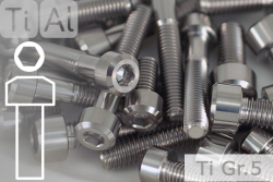 M5 Titanium Bolts Silver / Natural DIN 912 / ISO 4762 Grade 5 Cap Head Chamfered Allen Key