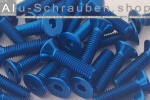 Aluminium Bolts | Blue | M4 | DIN 7991 | Countersunk M4x15 (CNC)