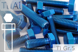 Titanschrauben | Blau | M3 | DIN 933 | Gr.5 | Sechskant M3x10