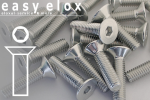 M4 Countersunk Aluminium Bolts Silver DIN 7991 / ISO 10642