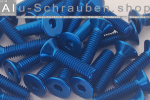 Alu Schrauben | Blau | M5 | DIN 7991 | Senkkopf Blau...