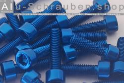 Alu Schrauben | Blau | M6 | DIN 912 | Zylinderkopf M6x35