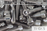Titanschrauben | Silber | M4 | DIN 912 | Gr.5 | Zylinderkopf mit Fase M4x65