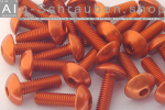 Aluminium Bolts | Orange | M6 | ~ISO 7380 | Button Head Orange M6x15 (CNC)