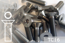 Titanschrauben | Silber | M3 | DIN 7991 | TC16 | Senkkopf | Innensechskant