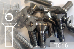 Titanschrauben | Silber | M3 | DIN 7991 | TC16 | Senkkopf | Innensechskant M3x10