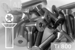 Titanschrauben | Silber | M2 | ISO 14581 | TC16 / TB5 / TB13 | Senkkopf | Innensechsrund