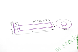 Aluminium Bolts | Purple | M8 | ~DIN 7991 | Countersunk M8x20