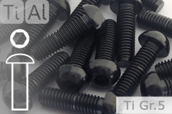 Titanium Bolts | Black | M6 | ISO 7380 | Gr.5 | Button Head | Allen Key