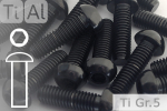 Titanium Bolts | Black | M6 | ISO 7380 | Gr.5 | Button Head | Allen Key