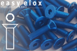 Aluminium Bolts | Blue | M6 | ~DIN 7991 | Countersunk M6x35