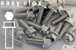 Alu Schrauben | Silber | M6 | ~DIN 6921 | Sechskant mit Flansch M6x40