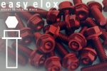 Aluminium Bolts | Red | M5 | ~DIN 964 | Hex Flange M5x25