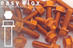 Alu Schrauben | Orange | M6 | ~DIN 6921 | Sechskant mit Flansch